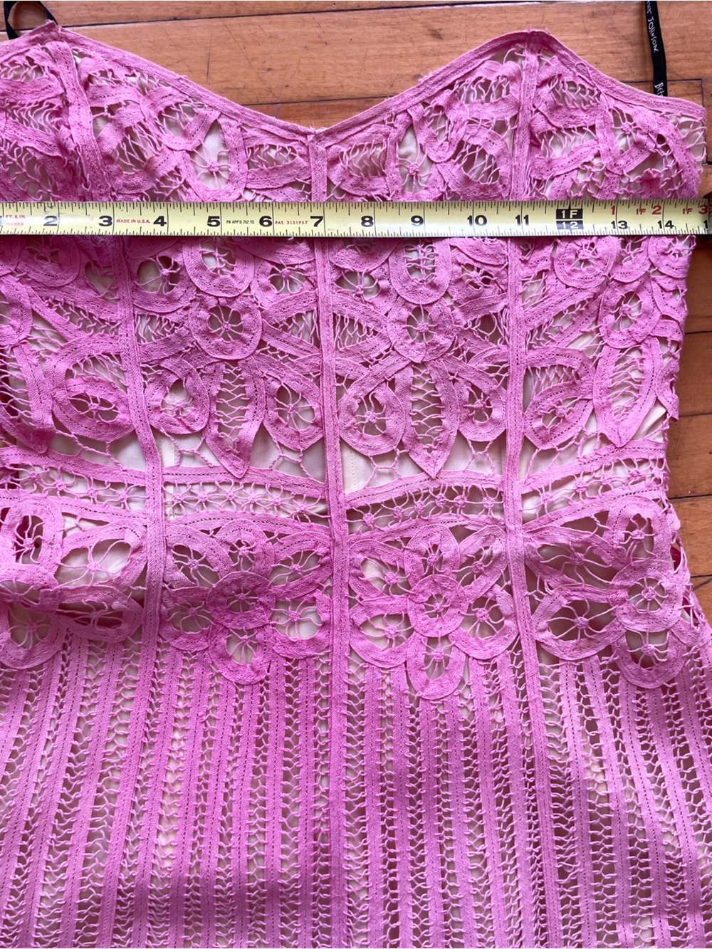 Vintage Betsey Johnson New York Y2K Pink Lace Strapless Dress - Picture 12 of 12